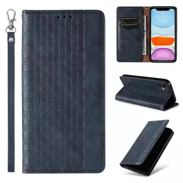 Magnet Strap Case case for iPhone 12 wallet case mini lanyard pendant blue