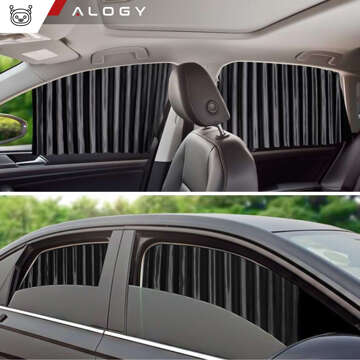 Magnetic Cover Curtain Roller Blind for Front and Rear Side Windows for Car Sun UV Protection Black [4pcs]