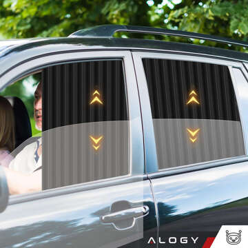 Magnetic Cover Curtain Roller Blind for Front and Rear Side Windows for Car Sun UV Protection Black [4pcs]