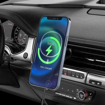 Magnetic car holder with Qi charger MagSafe HOCO CA90 Black