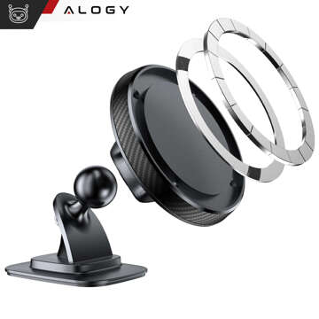 Magnetic car phone holder, window, grille, cockpit, dashboard, car, phone, Alogy Black Organizer