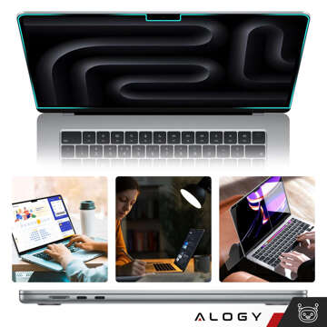 Matte screen protective foil for MacBook Air 15 2023 M2 A2941 15.3" Alogy Screen Protect Film with Anti Blue filter