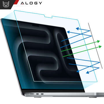 Matte screen protective foil for MacBook Air 15 2023 M2 A2941 15.3" Alogy Screen Protect Film with Anti Blue filter