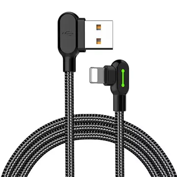 Mcdodo CA-4671 LED angled USB to Lightning cable, 1.2m (black)