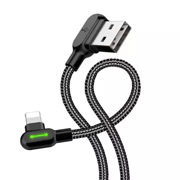 Mcdodo CA-4674 LED angled USB to Lightning cable, 0.5m (black)