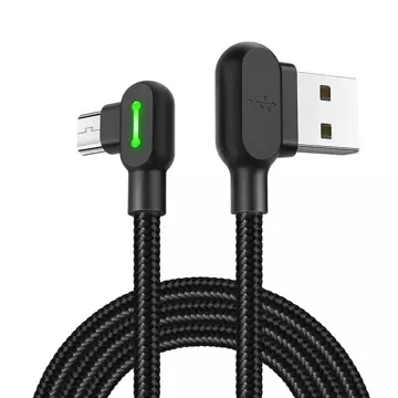 Mcdodo CA-5280 LED angled USB to Micro USB cable, 1.2m (black)