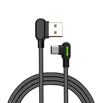 Mcdodo CA-5280 LED angled USB to USB-C cable, 0.5m (black)