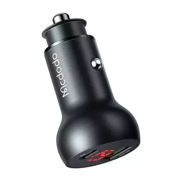 Mcdodo CC-7030 Car Charger, USB USB-C, with Display, 45W (Black)