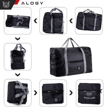 Men's women's sports shoulder bag for the gym training hand luggage 48x32 fabric Alogy Sport Black