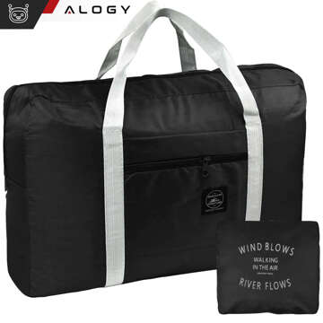 Men's women's sports shoulder bag for the gym training hand luggage 48x32 fabric Alogy Sport Black