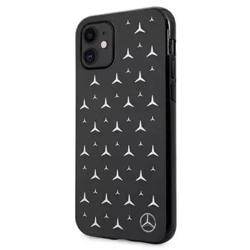 Mercedes MEHCN61ESPBK protective case for Apple iPhone 11 / Xr 6.1" black/black hardcase Silver Stars Pattern