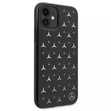 Mercedes MEHCN61ESPBK protective case for Apple iPhone 11 / Xr 6.1" black/black hardcase Silver Stars Pattern