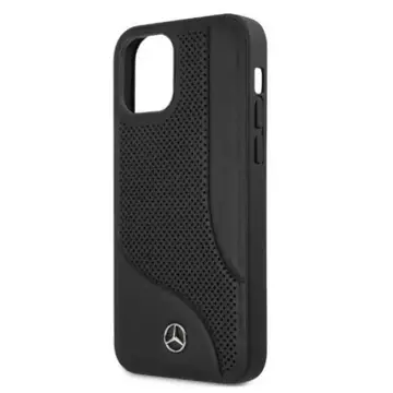 Mercedes MEHCP12LCDOBK protective case for Apple iPhone 12 Pro Max 6.7" black/black hardcase Leather Perforated Area