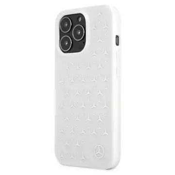 Mercedes MEHCP13LESPWH protective case for Apple iPhone 13 Pro / 13 6.1" white/white hardcase Silver Stars Pattern