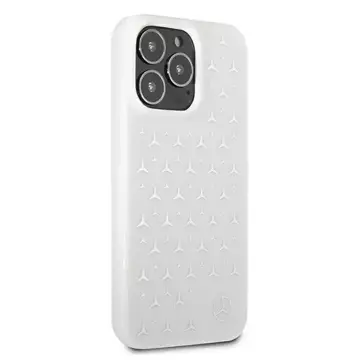 Mercedes MEHCP13LESPWH protective case for Apple iPhone 13 Pro / 13 6.1" white/white hardcase Silver Stars Pattern