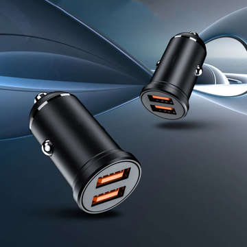 Mini Car Charger Alogy 2x USB 48W QuickCharge 3.0 Black