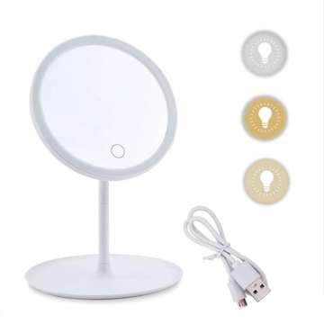 Mirror with LED lighting make-up lamp illuminated mirror 3 lighting modes White