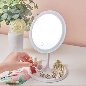 Mirror with LED lighting make-up lamp illuminated mirror 3 lighting modes White