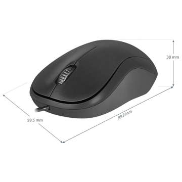 Mouse wired computer mouse DEFENDER USB small 1000 DPI black