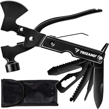 Multitool 17in1 Axe Hatchet Hammer Multifunctional Survival Kit Case Cover Black