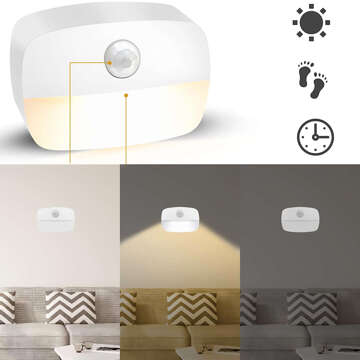 Night lamp Wireless LED lamp with motion sensor, AAA battery, glued furniture lighting 3000K white