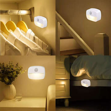 Night lamp Wireless LED lamp with motion sensor, AAA battery, glued furniture lighting 3000K white