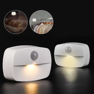 Night lamp Wireless LED lamp with motion sensor, AAA battery, glued furniture lighting 3000K white