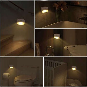 Night lamp Wireless LED lamp with motion sensor, AAA battery, glued furniture lighting 3000K white