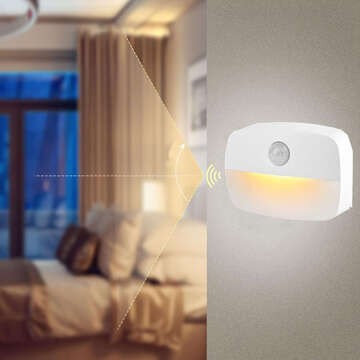 Night lamp Wireless LED lamp with motion sensor, AAA battery, glued furniture lighting 3000K white