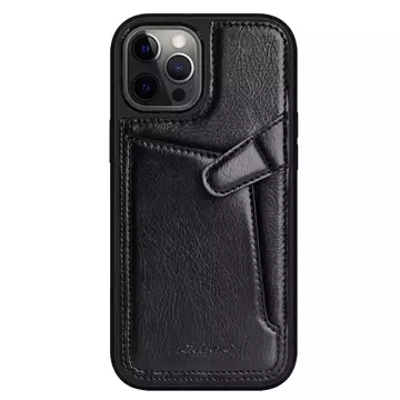 Nillkin Aoge Leather Case flexible armored case made of genuine leather with a pocket for iPhone 12 mini black