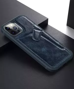 Nillkin Aoge Leather Case flexible armored case made of genuine leather with a pocket for iPhone 12 mini black