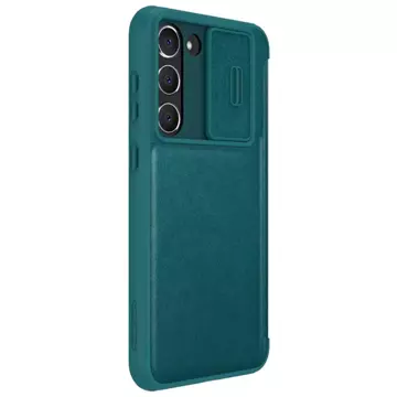 Nillkin Qin Leather Pro Case Samsung Galaxy S23 Flip Cover Camera Cover Green