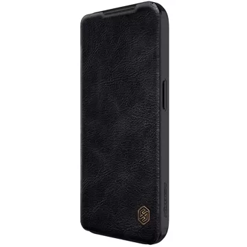 Nillkin Qin Pro Leather Flip Case with Camera Cover for iPhone 15 Pro Max - Black