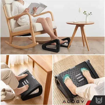 Office footrest footrest footrest legs for work office foot massage adjustable height adjustment Alogy black