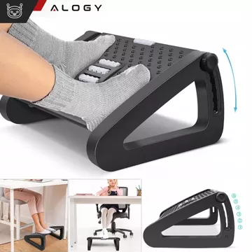 Office footrest footrest footrest legs for work office foot massage adjustable height adjustment Alogy black