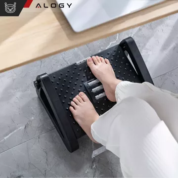 Office footrest footrest footrest legs for work office foot massage adjustable height adjustment Alogy black