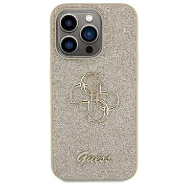 Original GUESS Hardcase GUHCP15LHG4SGD Case for iPhone 15 PRO (Fixed Glitter Big 4G / gold)