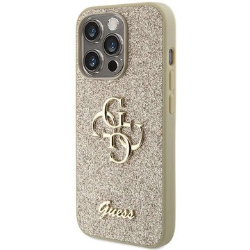 Original GUESS Hardcase GUHCP15LHG4SGD Case for iPhone 15 PRO (Fixed Glitter Big 4G / gold)