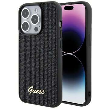 Original GUESS Hardcase GUHCP15LPMSDGSK Case for iPhone 15 PLUS (Disco Script Metal / black)