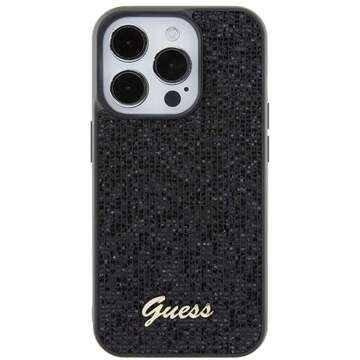 Original GUESS Hardcase GUHCP15LPMSDGSK Case for iPhone 15 PLUS (Disco Script Metal / black)