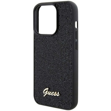 Original GUESS Hardcase GUHCP15LPMSDGSK Case for iPhone 15 PLUS (Disco Script Metal / black)