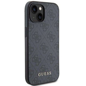 Original GUESS Hardcase GUHCP15MG4GFGR Case for iPhone 15 PLUS (4G Metal Logo / gray)