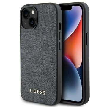 Original GUESS Hardcase GUHCP15SG4GFGR Case for iPhone 15 (4G Metal Logo / gray)