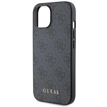 Original GUESS Hardcase GUHCP15SG4GFGR Case for iPhone 15 (4G Metal Logo / gray)