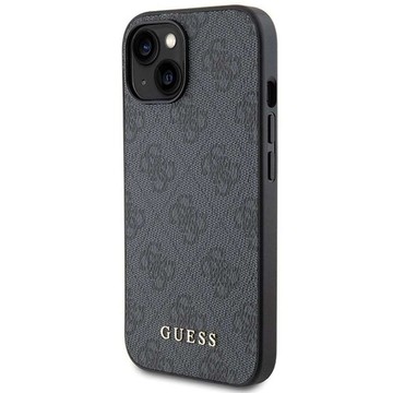 Original GUESS Hardcase GUHCP15SG4GFGR Case for iPhone 15 (4G Metal Logo / gray)