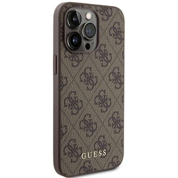 Original GUESS Hardcase GUHCP15XG4GFBR Case for iPhone 15 PRO MAX (4G Metal Logo / brown)