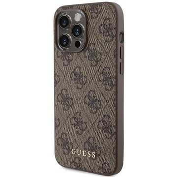 Original GUESS Hardcase GUHCP15XG4GFBR Case for iPhone 15 PRO MAX (4G Metal Logo / brown)