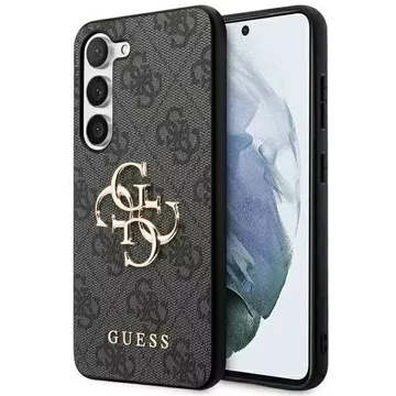 Original GUESS Hardcase GUHCS23FE4GMGGR Case for Samsung Galaxy S23 FE (Big Metal Logo / gray)