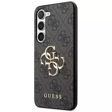 Original GUESS Hardcase GUHCS23FE4GMGGR Case for Samsung Galaxy S23 FE (Big Metal Logo / gray)