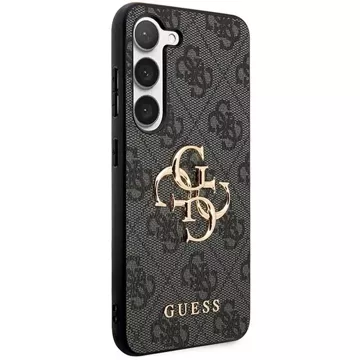 Original GUESS Hardcase GUHCS23FE4GMGGR Case for Samsung Galaxy S23 FE (Big Metal Logo / gray)